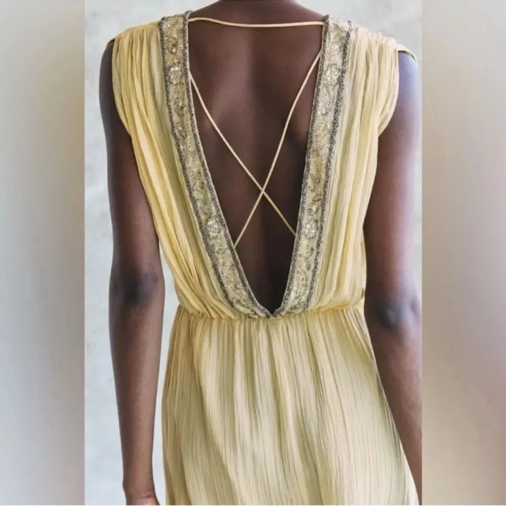 ZARA EMBROIDERED BEADED DRESS ZW COLLECTION NWT - Picture 8 of 14